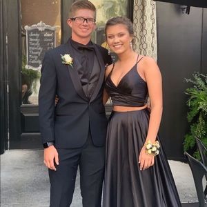 Faviana Black Silk Dress. Style number S10210